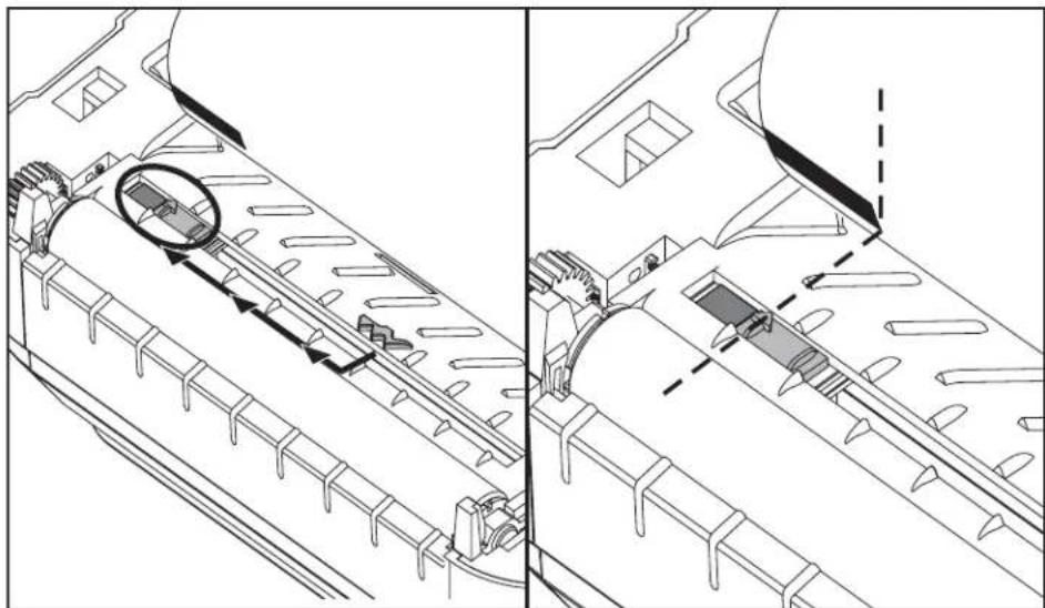 ZEBRA GX430d - Einstellen des beweglichen Sensors für Markierungsstreifen - 2