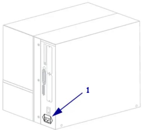 ZEBRA RXi4 - Um den Drucker ans Stromnetz anzuschließen, führen Sie die folgenden Schritte aus: - 1