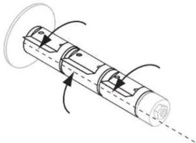 ZEBRA RXi4 - Führen Sie zum Einlegen des Farbbands die folgenden Schritte aus: - 2
