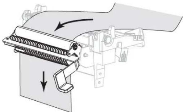ZEBRA ZT210 - Zusätzliche Schritte für den Abziehmodus (mit oder ohne Aufwickeln des Trägermaterials) - 5