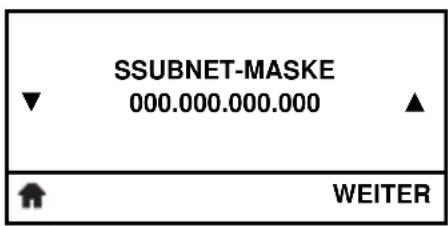 SSUBNET-MASKE 000.000.000.000 WEITER