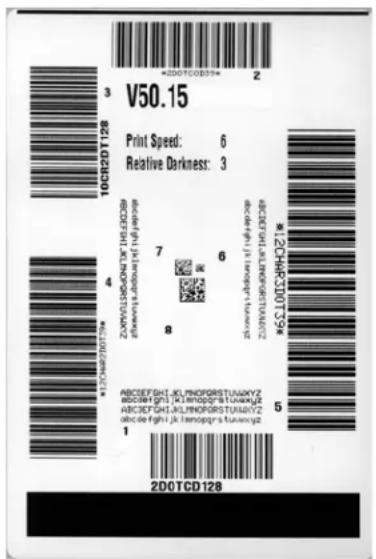 V50.15 Print Speed: 6 Relative Darkness: 3 12CH4KCD0T39# 8 12CH4KCD0T39# 5 1 2D0TCD128
