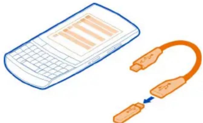 NOKIA Asha 303 - Kopieren eines Bildes und anderer Inhalte zwischen Ihrem Mobiltelefon und einem USB-Speicherstick - 1