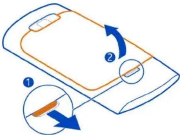 NOKIA Asha 303 - Einsetzen einer SIM-Karte und eines Akkus - 1