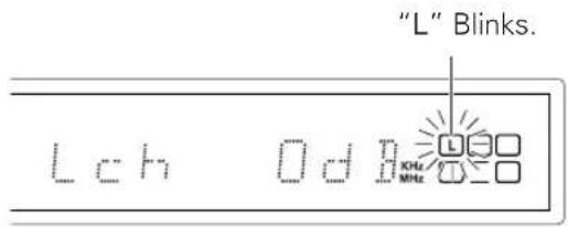 "L" Blinks. Lch 0dB KHz MHz