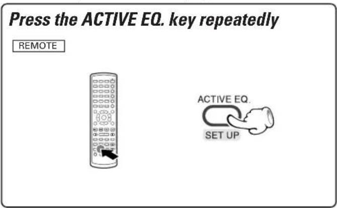 Press the ACTIVE EQ. key repeatedly REMOTE ACTIVE EQ. SET UP