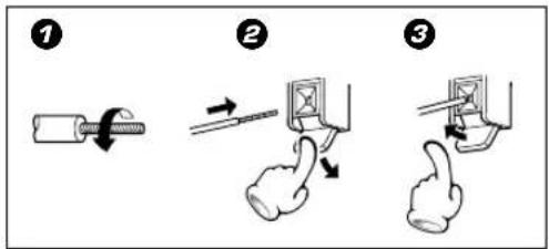 Diagram illustrating three-step instructions for installing a wall-mounted electrical socket, with numbered steps and directional arrows.