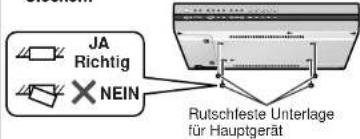JA Richtig NEIN Rutschfeste Unterlage für Hauptgerät