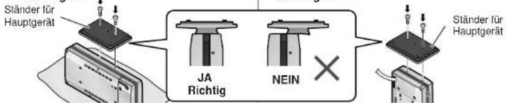 Ständer für Hauptgerät JA Richtig NEIN × Ständer für Hauptgerät