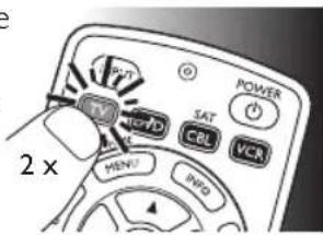 e 2 x TV HVD SAT CBL VCR MENU INFO