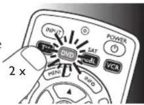 2 x INPUT T2 DVD SAT CALL POWER VCR PEN DVD