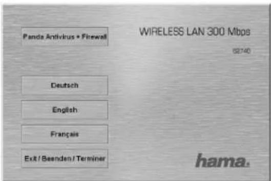 Pande Antivirus • Firewall WIRELESS LAN 300 Mbps 62740 Deutsch English Français Exit / Beenden / Terminer hama.