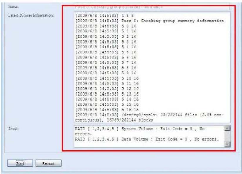 Thecus N8800PRO - File System check (Dateisystemprüfung) - 7