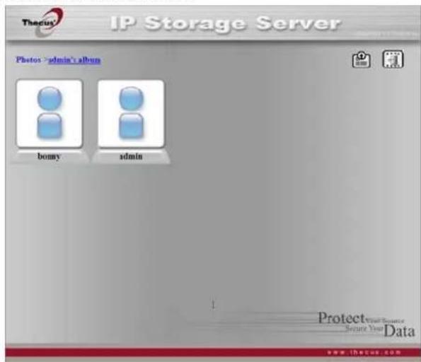 IP Storage Server Photos >admin's album bonny admin Protect Your Source Secure Your Data www.thecos.com