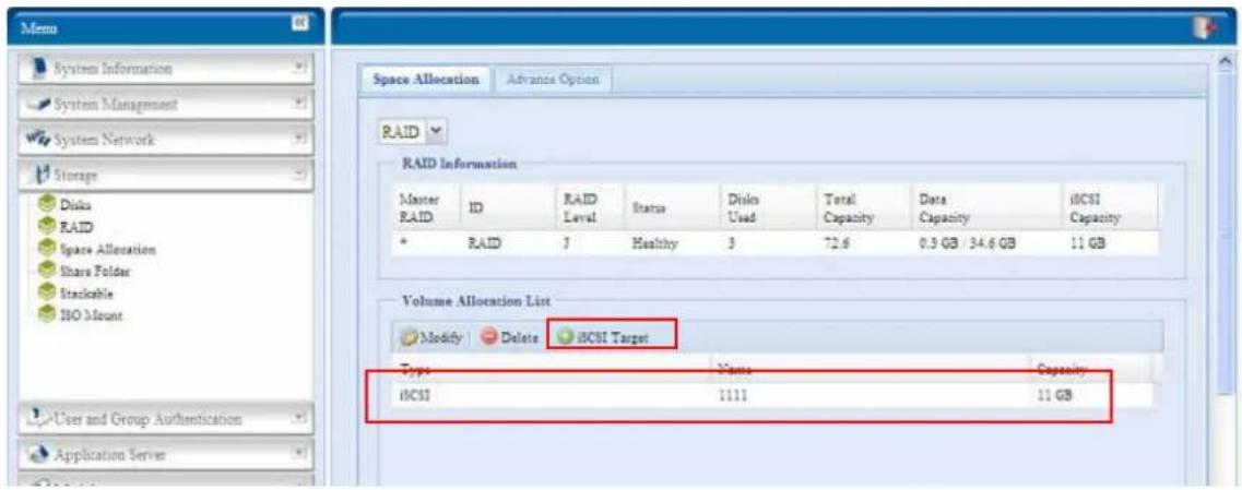 Thecus N8800PRO - n von Speichelsplatz für den iSCSI-Datenträger - 1