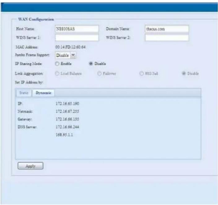 Thecus N8800PRO - WAN Configuration (WAN-Konfiguration) - 2