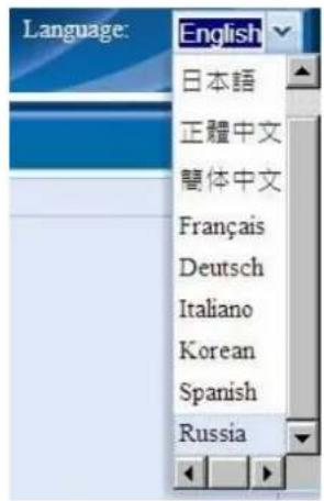 Language: English 日本語 正體中文 雙体中文 Français Deutsch Italiano Korean Spanish Russia