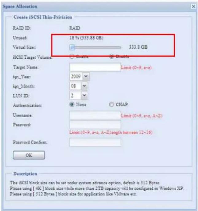 Thecus N8800PRO - iSCSI-Thin-Provisioning - 6