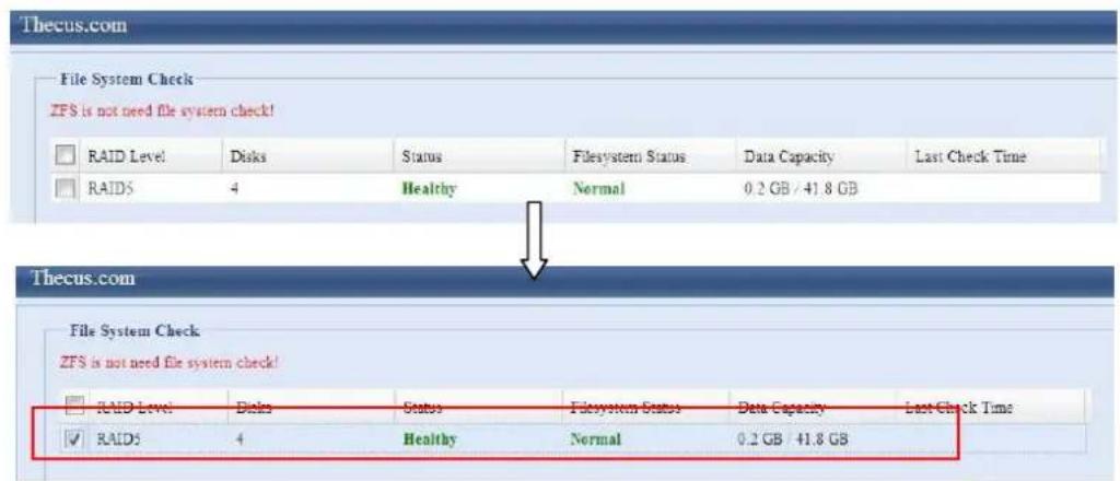 Thecus N8800PRO - File System check (Dateisystemprüfung) - 5