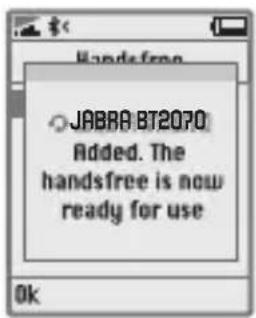 JABRA BT2070 Added. The handsfree is now ready for use