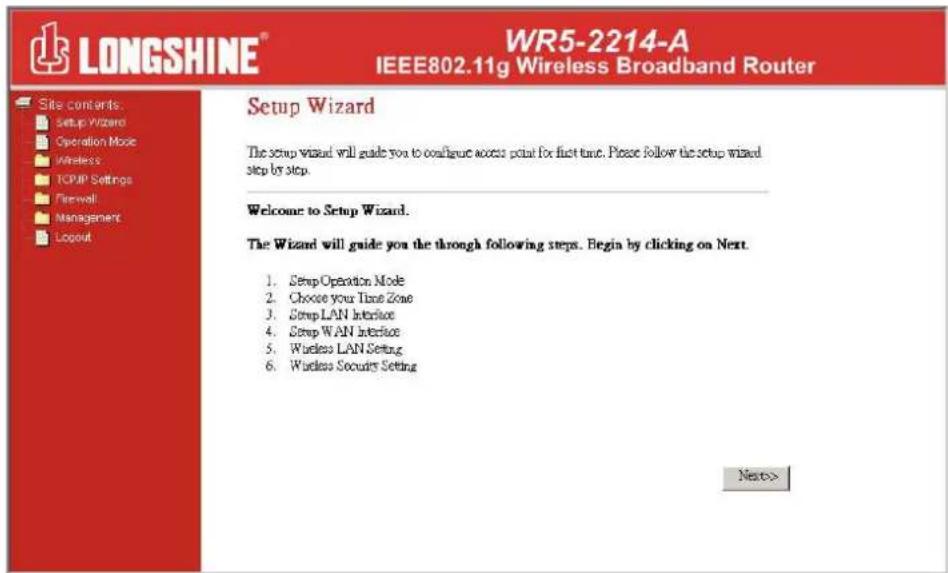 Longshine LCS-WR5-2214-A - Die Graphische Benutzerschnittstelle - 1