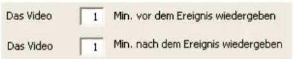 Das Video 1 Min. vor dem Ereignis wiedergeben Das Video 1 Min. nach dem Ereignis wiedergeben