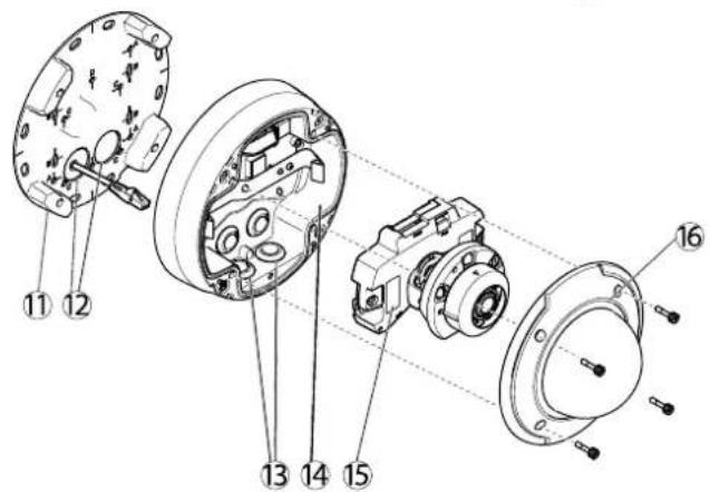 Exploded view diagram of a mechanical assembly with numbered parts for identification