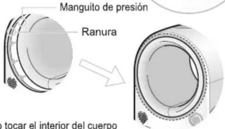 Manguito de presión Ranura tocar el interior del cuerpo