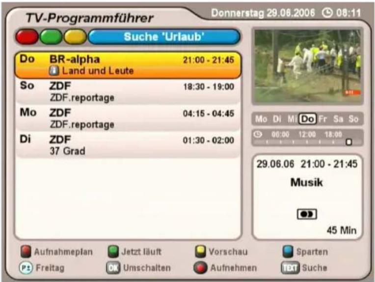 TV-Programmführer Donnerstag 29.06.2006 08:11 Suche 'Urlaub' Do BR-alpha 21:00 - 21:45 Land und Leute So ZDF 18:30 - 19:00 ZDF.reportage Mo ZDF 04:15 - 04:45 ZDF.reportage Di ZDF 01:30 - 02:00 37 Grad Mo Di Mi Do Fr Sa So 06:00 12:00 18:00 29.06.06 21:00 - 21:45 Musik 45 Min Aufnahmeplan Jetzt läuft Vorschau Sparten Freitag Umschalten Aufnehmen Text Suche