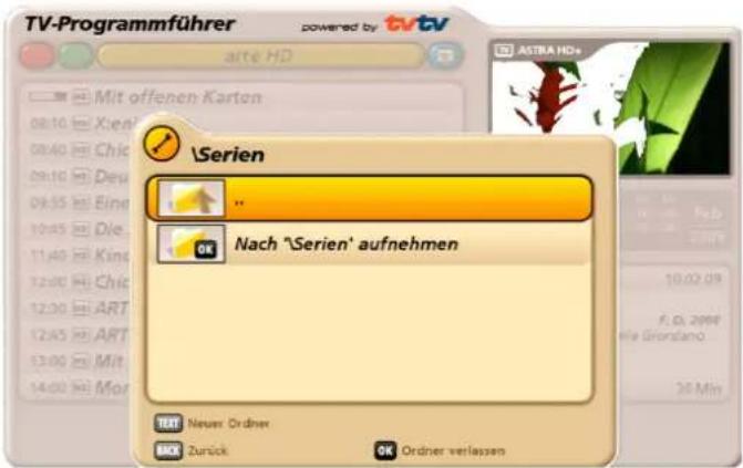 TV-Programmführer powered by tvtv arte HD Mit offenen Karton 08:10 X:ed 08:40 Chic 09:10 Dev 09:55 Eine 10:45 Die 11:40 King 12:00 Chic 12:30 ART 12:45 ART 13:00 Mit 14:00 Mor \Serien " Nach 'Serien' aufnehmen TERT Neuer Ordner BACK Zurück OK Ordner verlassen F. D. 2006 Mie Grundano 36 Min