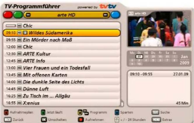 TV-Programmführer powered by tvtv arte HD Chic 09:10 Wildes Südamerika 09:55 Ein Mörder nach Maß 12:00 Chic 12:30 ARTE Kultur 12:45 ARTE Info 13:00 Vier Frauen und ein Todesfall 13:45 Mit offenen Karten 14:00 Die dunkle Seite des Lichts 14:45 Dünne Luft 16:25 Zu Tisch im ... Allgäu 16:55 X:enius Aufnahmeplan Jetzt läuft Programm Sparten TXT Suche Zurück Umschalten Aufnehmen + / - 24 Stunden NEW Extras 45 Min Me Ch. Mi Do Fr Sa Sm Jan 27 2 2 2 2 2 2 2 2 2 2 2 2 2 2 2 2 2 2 2 2 2 2 2 2 2 2 2 2 2 2 2 2 2 2 2 2 2 2 2 2 2 2 2 2 2 2 2 2 2 2 09:10 - 09:55 27.01.09