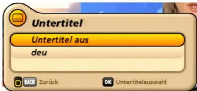 Untertitel Untertitel aus deu BACK Zurück OK Untertitelauswahl