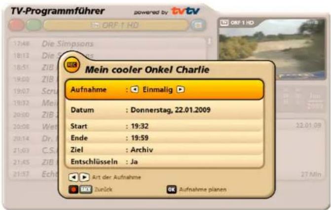 TV-Programmführer powered by tvtv ORF 1 HD 17:48 Die Simpsons 18:13 Die Simpsons 18:51 ZIB 19:00 ZIB 19:07 Scrub 19:12 Mei 20:00 ZIB 20:08 Wet 20:14 Dr. 21:03 C.S. 21:45 ZIB 21:57 Echt Mein cooler Onkel Charlie Aufnahme : Einmalig Datum : Donnerstag, 22.01.2009 Start : 19:32 Ende : 19:59 Ziel : Archiv Entschlüsseln : Ja Art der Aufnahme Zurück OK Aufnahme planen