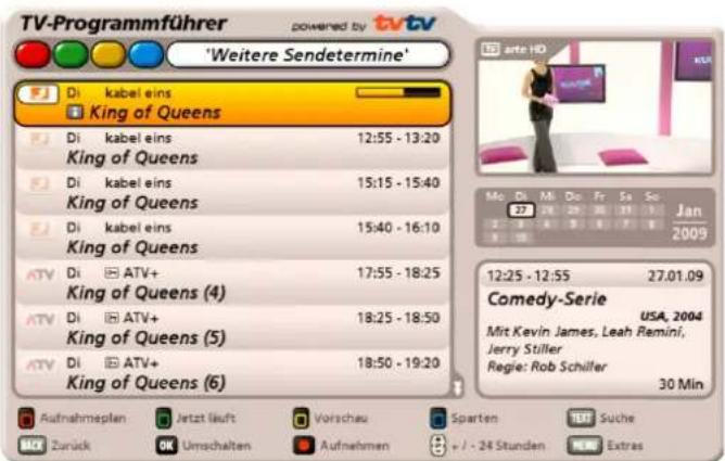 TV-Programmführer powered by tvtv 'Weitere Sendetermine' Di kabel eins King of Queens Di kabel eins 12:55 - 13:20 King of Queens Di kabel eins 15:15 - 15:40 King of Queens Di kabel eins 15:40 - 16:10 King of Queens ATV Di ATV+ King of Queens (4) ATV Di ATV+ King of Queens (5) ATV Di ATV+ King of Queens (6) Aufnahmeplan Jetzt lückt Vorschau Sparten Edit Suche Zurück OK Umschalten Aufnahmen + / - 24 Stunden NEW Extras Me Di Mi Do Fr Sa So 27 28 29 30 31 32 33 34 35 36 37 38 39 Jan 2009 12:25 - 12:55 27.01.09 Comedy-Serie USA, 2004 Mit Kevin James, Leah Remini, Jerry Stiller Regie: Rob Schiller 30 Min