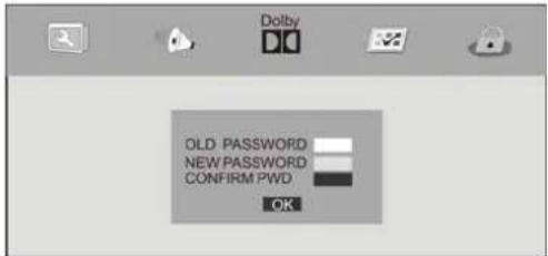 Dolby OLD PASSWORD NEW PASSWORD CONFIRM PWD OK