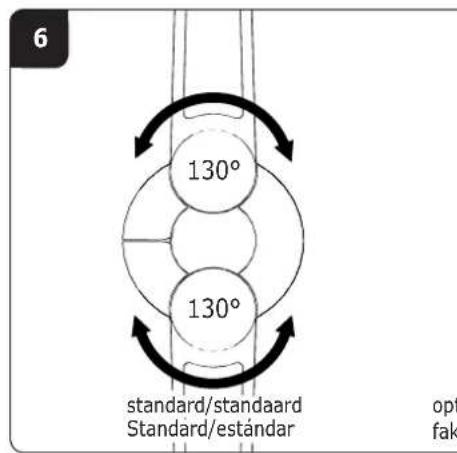 6 130° 130° standard/standaard Standard/estándar opt fak