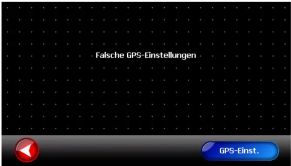 Falsche GPS-Einstellungen GPS-Einst.
