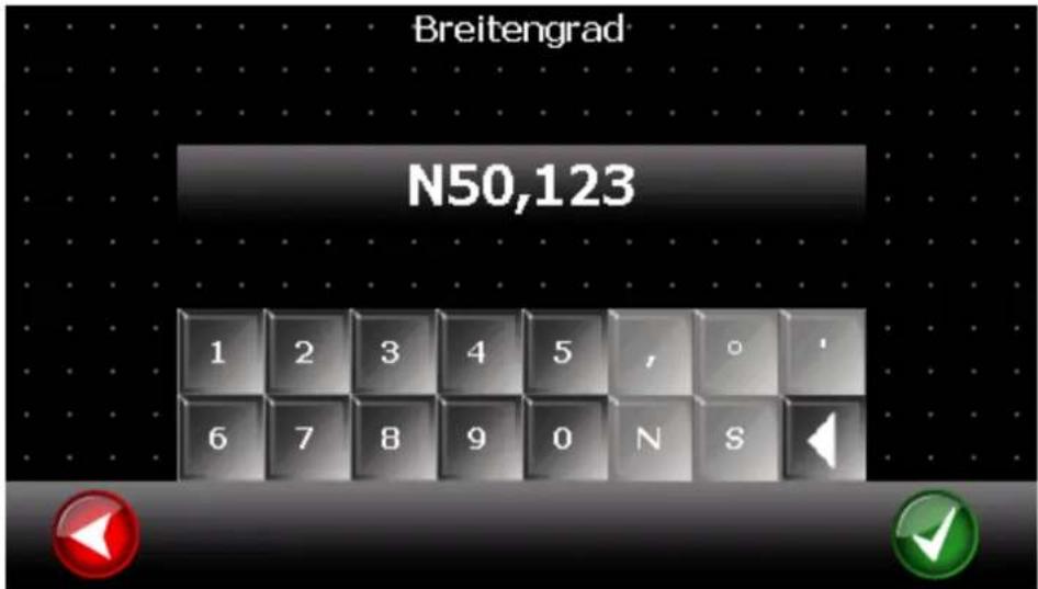 Breitengrad N50,123 1 2 3 4 5 , ° 6 7 8 9 0 N S