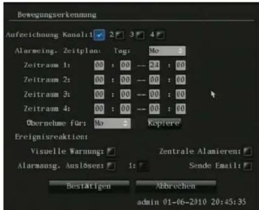 ABUS TVVR30001 - Bewegungserkennung: Einstellungen - 1