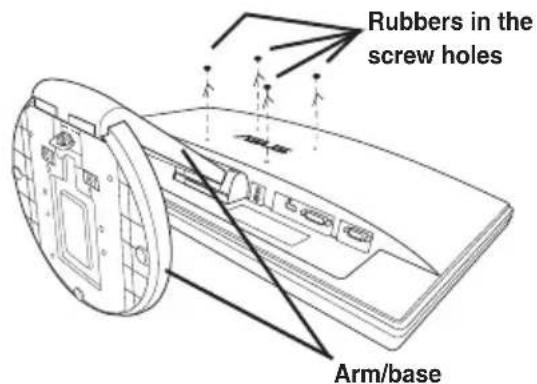 Gummis in den Schraubenlöchern Arm/Basis