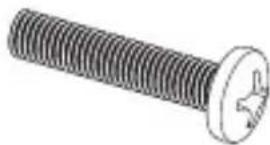 Illustration of a threaded screw with a circular head and star-shaped end (no text or symbols)