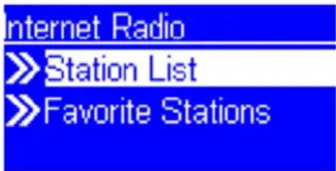 Internet Radio »Station List »Favorite Stations
