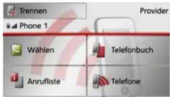 Trennen Phone 1 Provider Wählen Telefonbuch Anrufliste Telephone