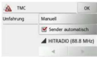 TMC OK Umfangung Manuell Sender automatisch HITRADIO (88.8 MHz)