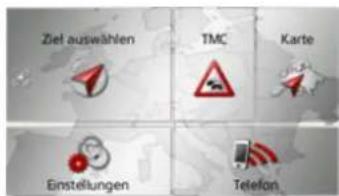 Ziel auswählen TMC Karte Einstellungen Telefon