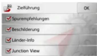 Zielführung Spurempfehlungen Beschilderung Länder-Info Junction View