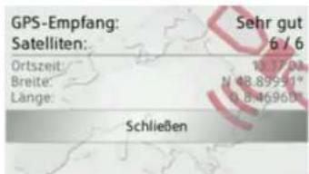 GPS-Empfang: Satelliten: Ortszeit Breite: Länge: Schließen Sehr gut 6 / 6 10.37 D 48.89591" 0.84696D