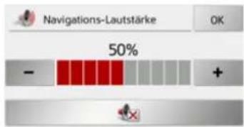 Navigations-Lautstärke 50% - +