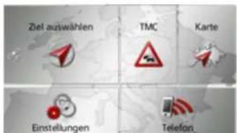 Ziel auswählen TMC Karte Einstellungen Telefon