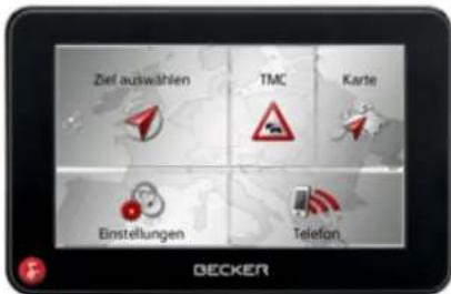 Ziel auswählen TMC Karte Einstellungen Telefon DECKER